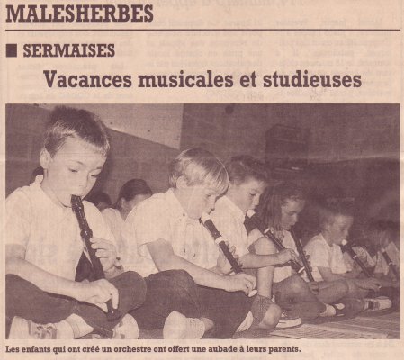 extrait, presse, Sermaises, vacances musicales