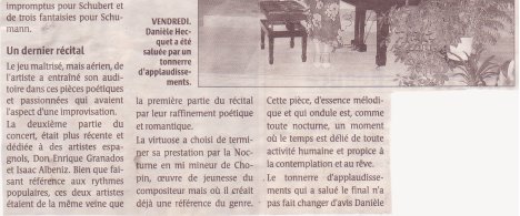 Extraits de presse, Musique, Loiret, avec Danile Hecquet