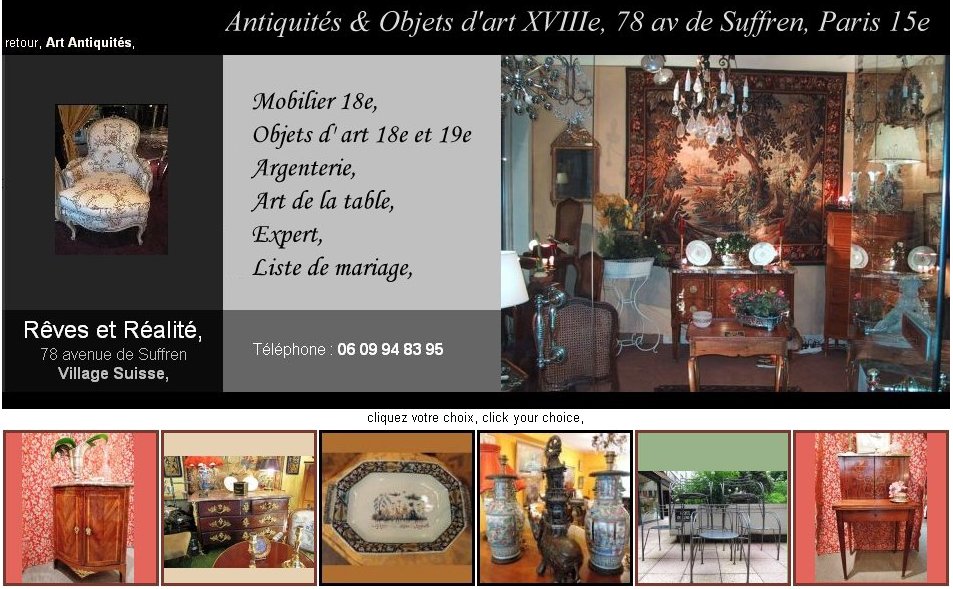 mobilier XVIIIE, objets XVIIIe