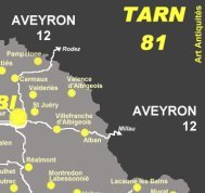 Carte du Tarn, Tarn, 81,