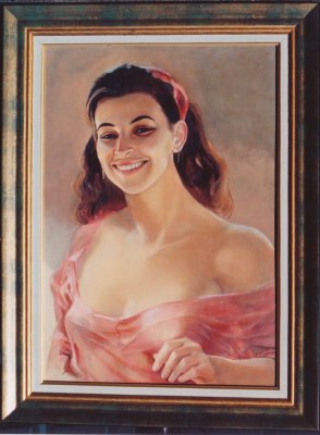 Portrait d'une jeune amie, Huile sur toile, marouffle sur bois, 55x35cm,  octobre 2005,