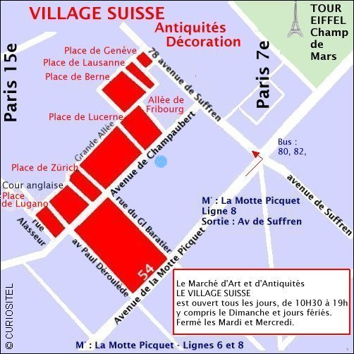 Art Antiquits, Art Antiques, Dcoration, Avenue de Champaubert, du Village Suisse, Exposition Univierselle de 1900, inauguration de la Tour Eiffel,