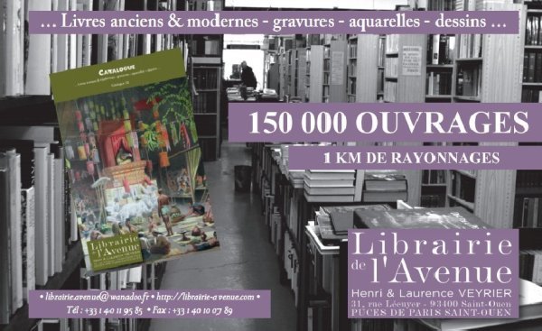 LIBRAIRIE DE L'AVENUE, Henir et Laurence Veyrier, Rue Lcuyer, March aux puces de Saint Ouen, Puces de Saint Ouen, Flea Market Paris, antique books